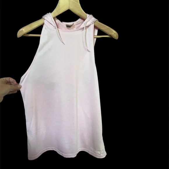 Gymshark Light Pink Women’s Hooded Racerback Tank, Size Small - Picture 2 of 7